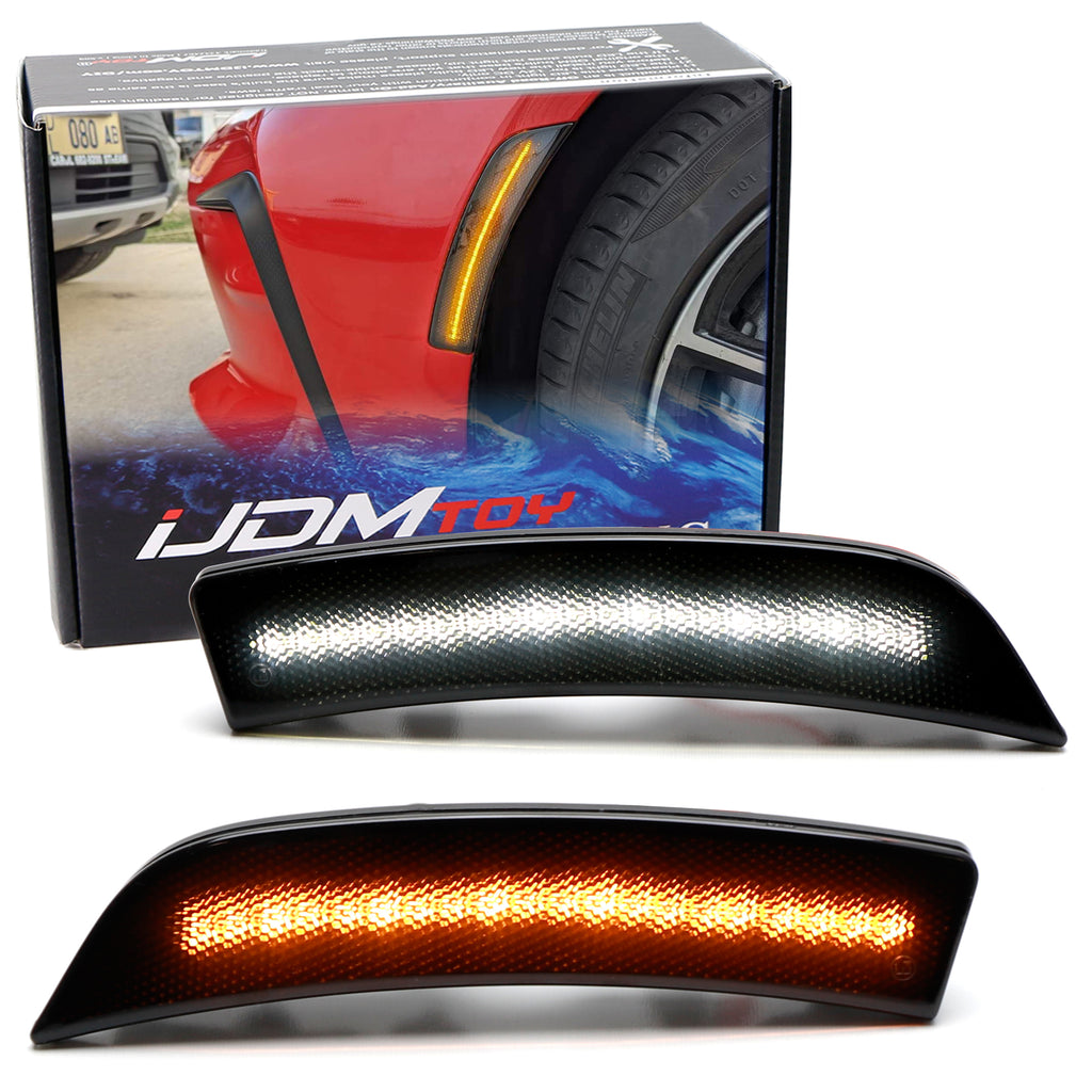 Smoke White/Amber Switchback LED Side Marker Lamps For G2 Subaru