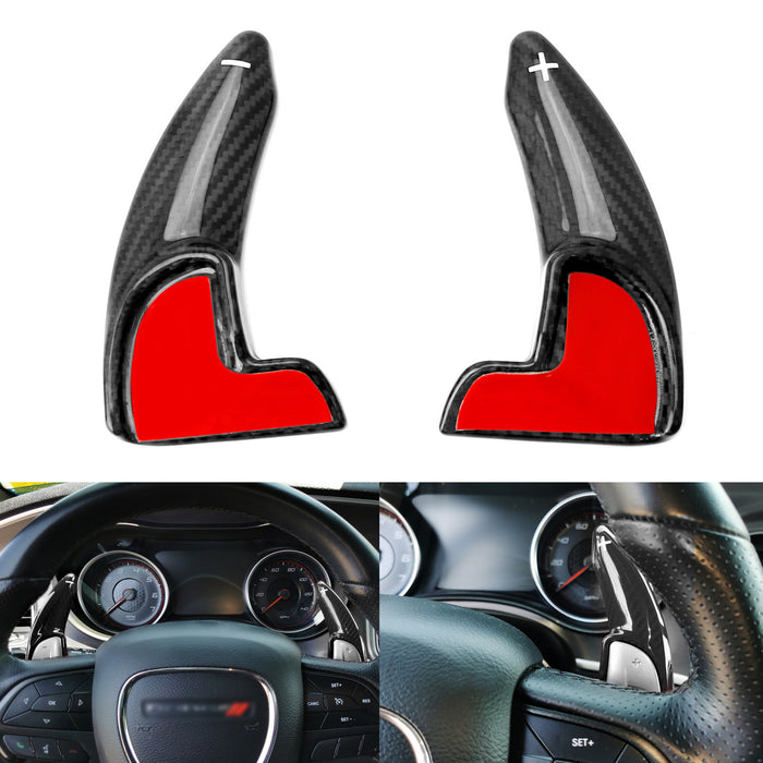 Red Steering Wheel Shift Paddle Covers For Dodge Challenger/Charger 2015+ – Interior Trim (2pcs)