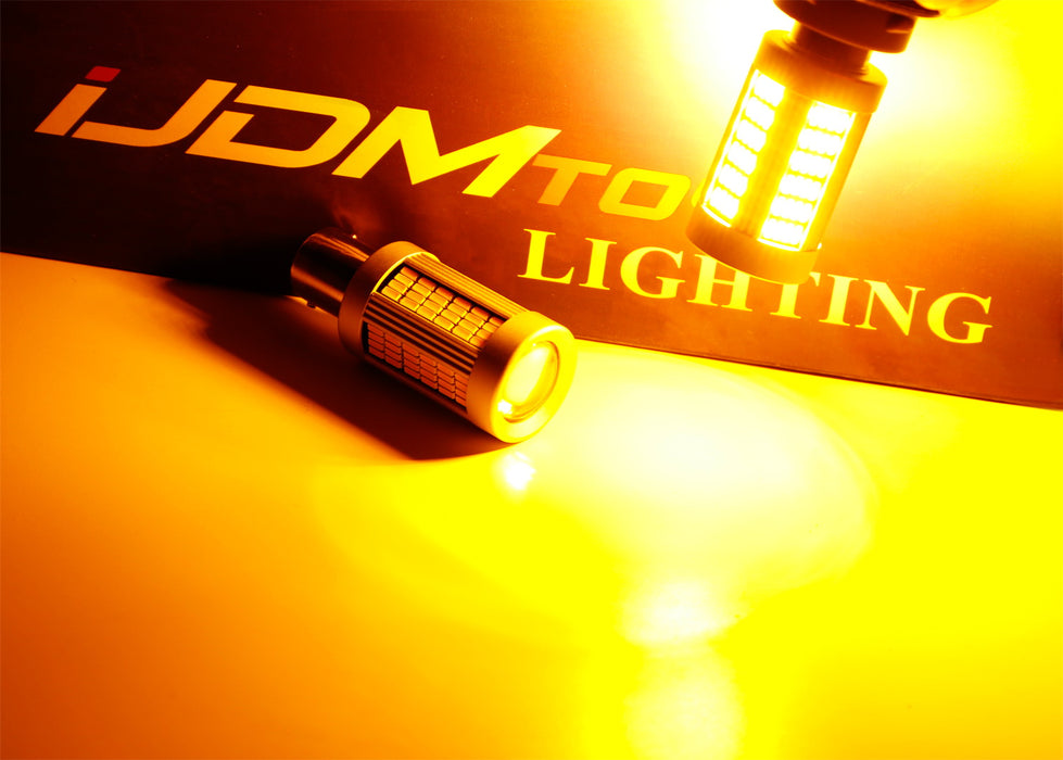 iJDMTOY Amber Yellow 54-SMD 7507 PY21W Canbus LED