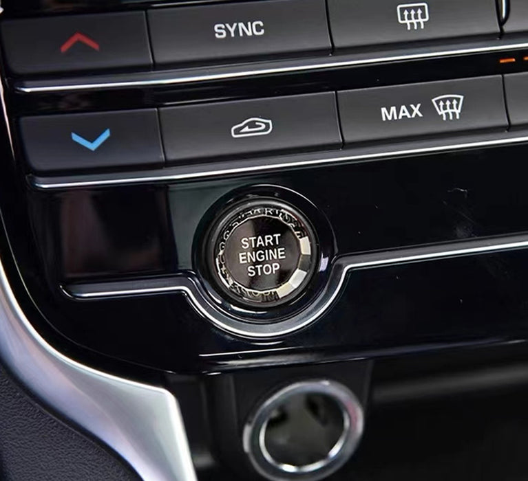 Black Trim Crystal Series Engine Push Start Button For 20-up Jaguar F-PACE XE XF