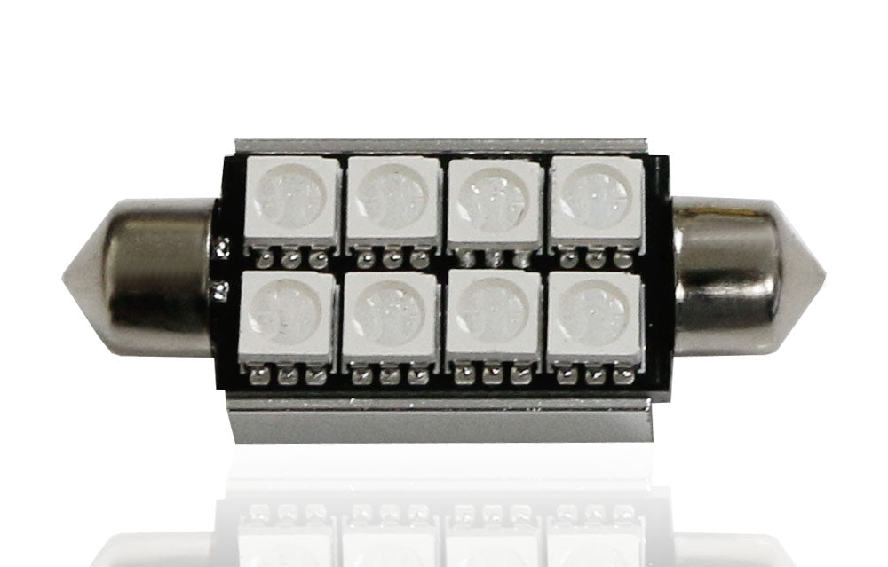 Left Tunk 1pc HID Blue 8-SMD Error Free 578 2112 6411 LED Dome Tunk Area Cargo L ...