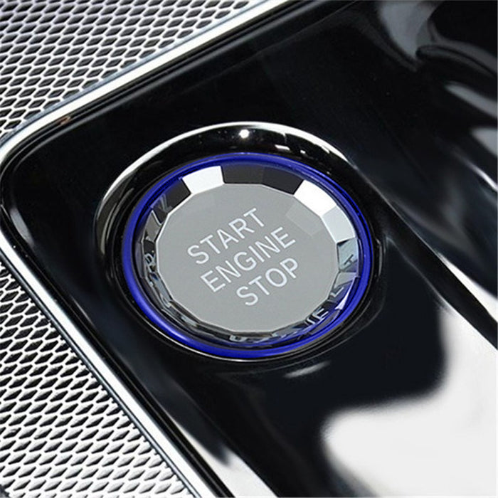 Blue Trim Crystal Series Engine Push Start Button For 20-up Jaguar F-PACE XE XF