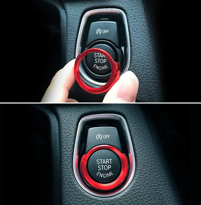 thumbnail image 2 of Engine Start Button Decoration Red Anodized Aluminum Push Start Button Trim For BMW 2 3 4 Series & X1 Models Bmw 430i Accessories 2 of 10