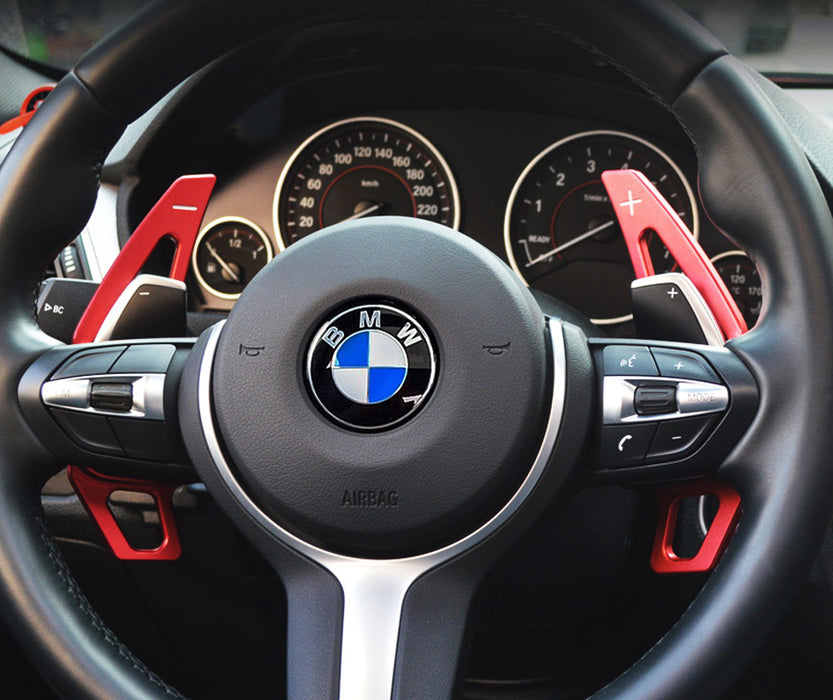 Red Steering Wheel Paddle Shifter Extension Covers For BMW 2 3 4  X1 X4 X5 X6