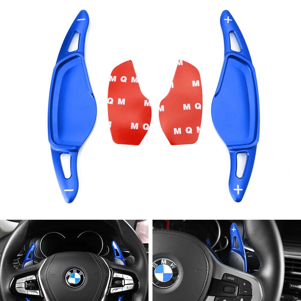 Blue Steering Wheel Paddle Shifter Extension Cover For BMW 3 4 5 7 Series X3 X4