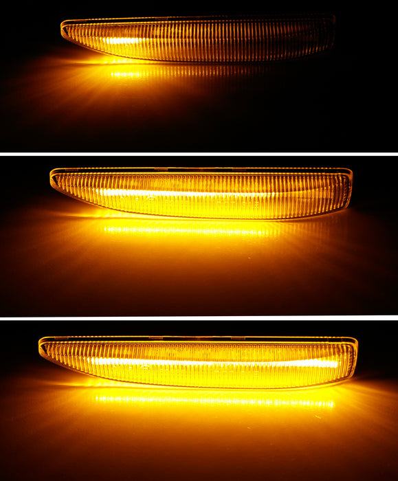 Clear Sequential Amber LED Side Marker Light For 02-08 BMW E65 E66 E67 7 Series