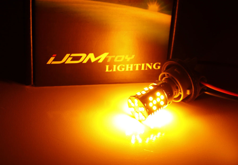 IJDMTOY Canbus Error Free LED Turn Signal Bulbs For BMW 1 2 3 4 Series & X1 X3 – 3x Brighter White 7507 PY21W, Plug & Play