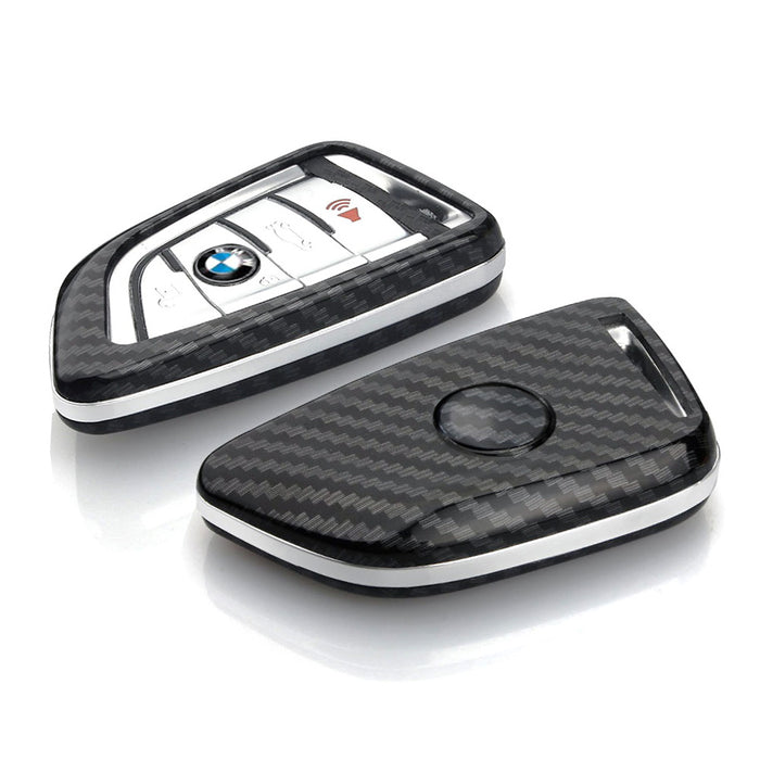 M-Colored Stripe Black Carbon Fiber Pattern Leather Key Holder with Keychain  For BMW 1 2 3 4 5 6 7 Series X3 Remote Fob - Walmart.com