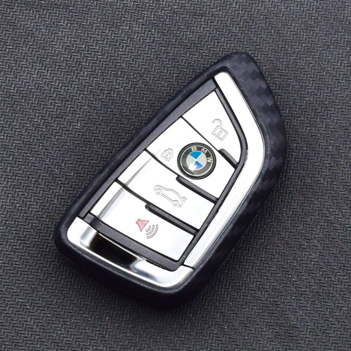 Carbon Fiber Soft Silicone Key Fob Cover Case For BMW X1 X4 X5 X6 5 7 Series