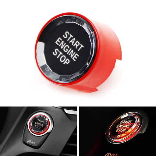 Red Trim Crystal Engine Push Start/Stop Button For 2014-up BMW F/G Chassis Model