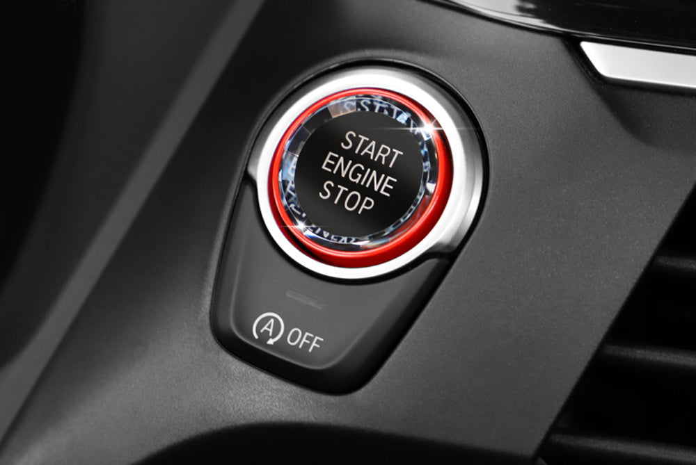 Red Trim Crystal Engine Push Start/Stop Button For 2014-up BMW F/G Cha ...