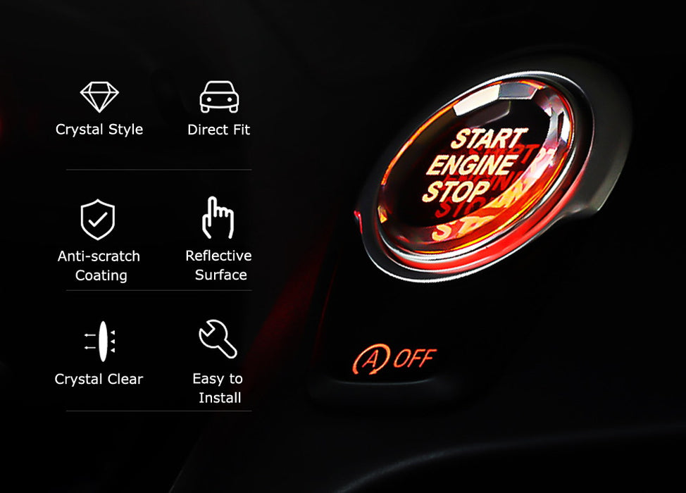 Red Trim Crystal Engine Push Start/Stop Button For 2014-up BMW F/G Cha ...