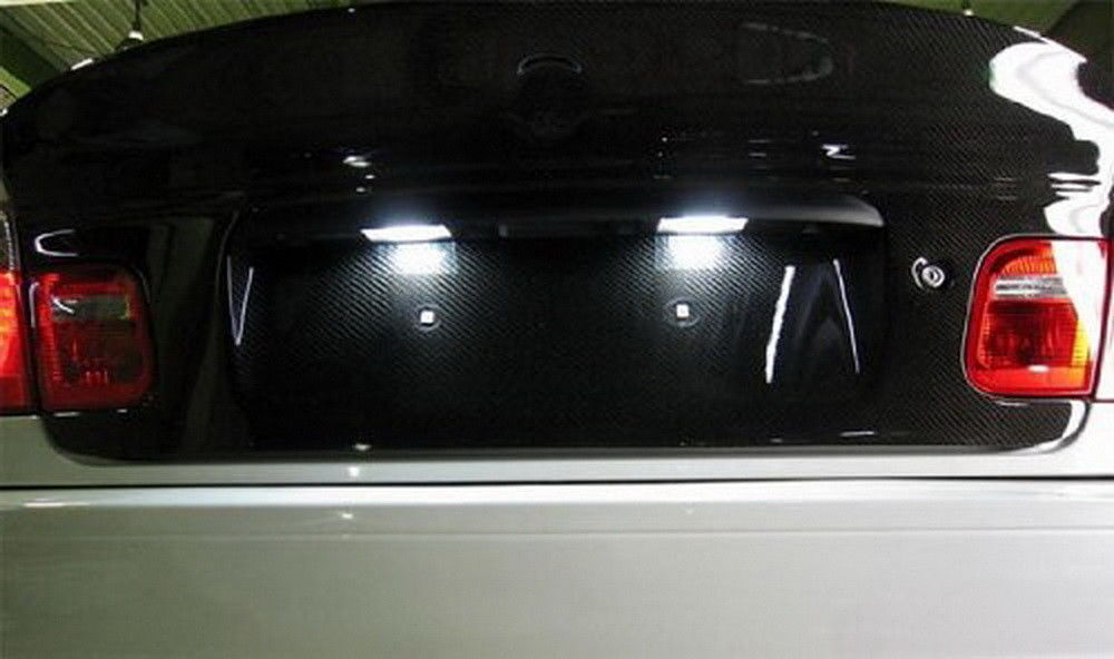 White 18-SMD LED License Plate Lamps For 98-03 BMW E46 Pre-LCI 325Ci 330Ci M3 2D