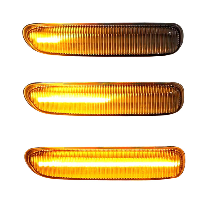 Clear Lens Amber LED Sequential Side Marker Lights For BMW E46 99-01 3 Series 4D
