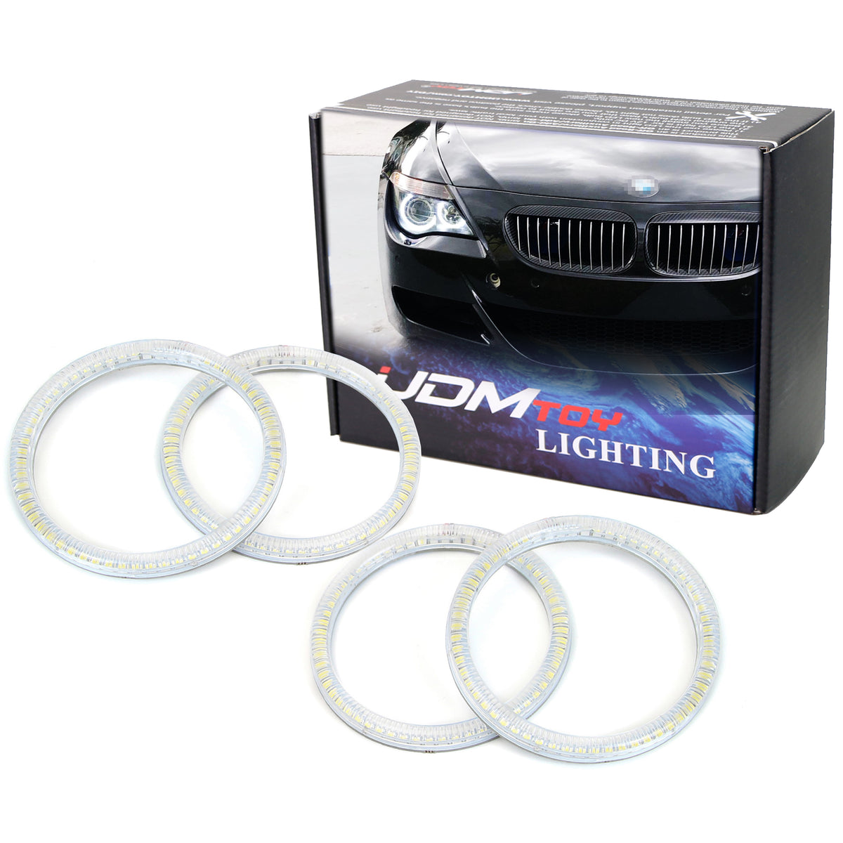 7000K 4pc White LED Headlight Angel Eye Halo Rings Kit For BMW E63/E64 —  iJDMTOY.com