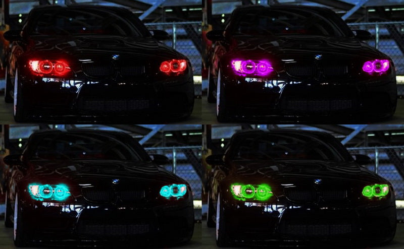 Xenon Headlight RGB 7-Color LED Angel Eyes For BMW E90/E91 LCI 3 Series Sedan