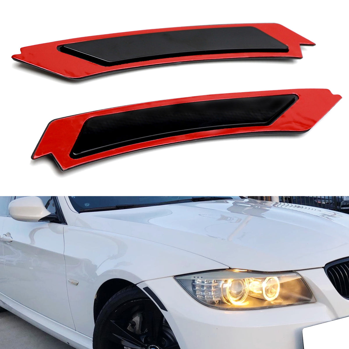BMW E90/E91 3 Series Euro Dark Smoked Lens Front Bumper Side Markers
