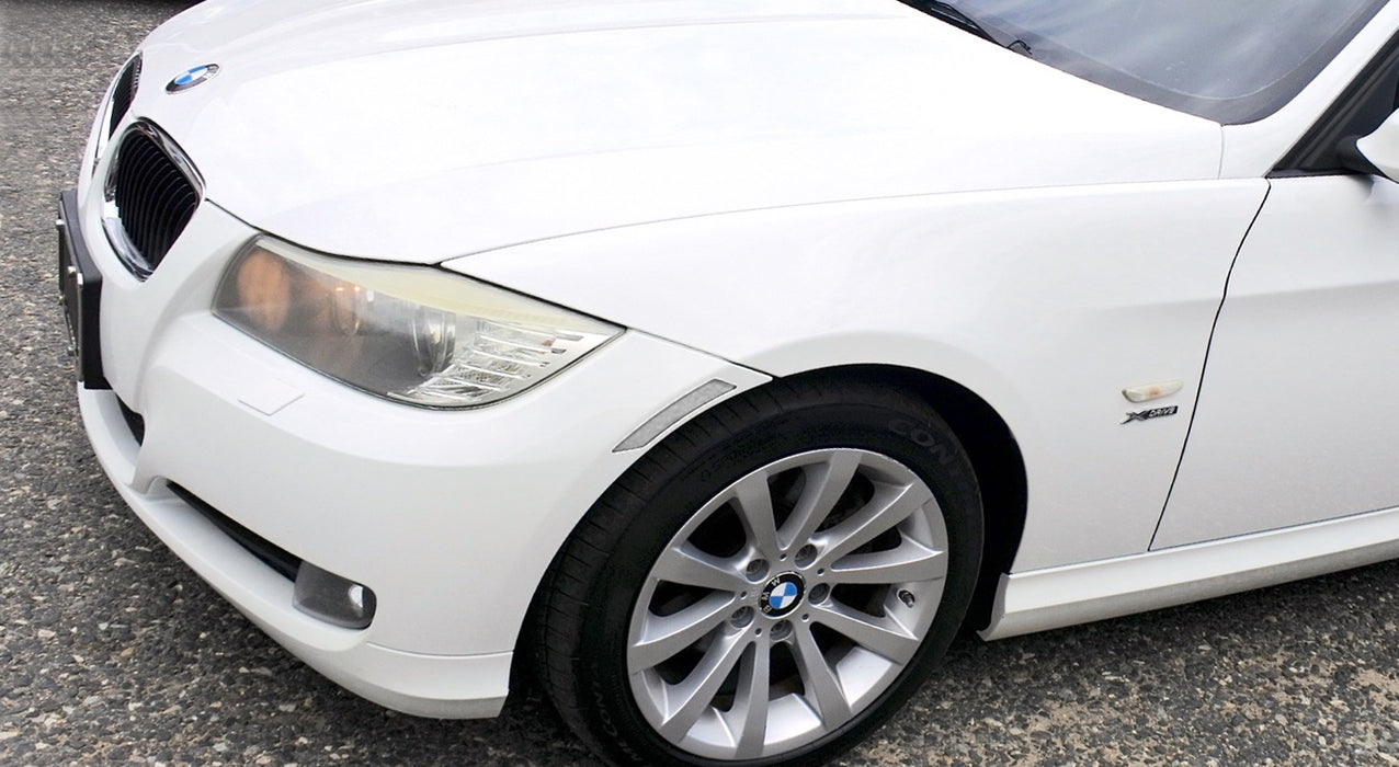 Euro White Clear Lens Front Bumper Side Markers For 2009-12 BMW E90/E91 3 Series