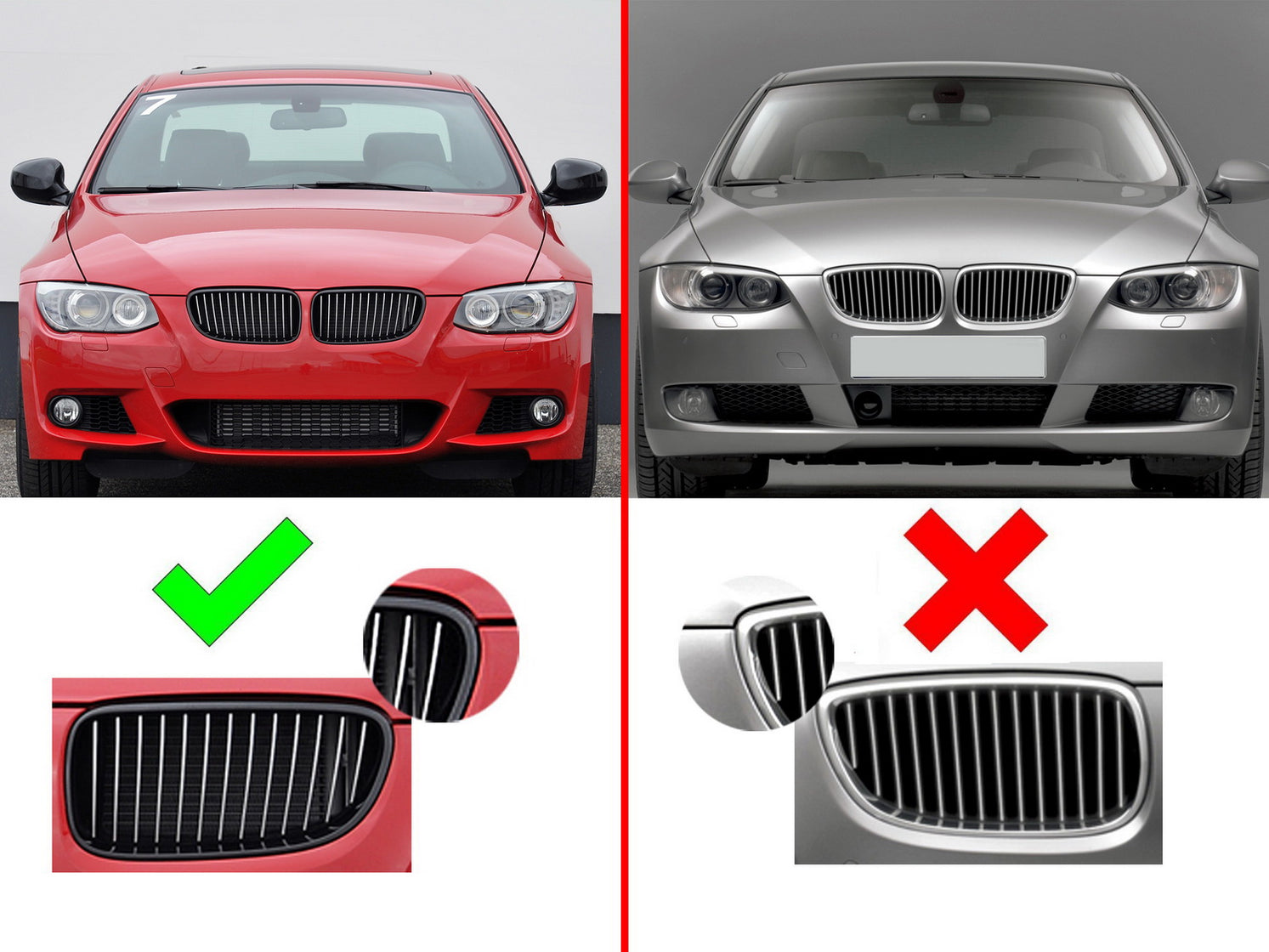 ///M-Color Grille Insert Trims For 11-13 BMW E92/E93 3 Series Coupe w ...