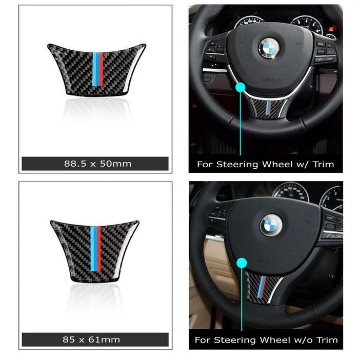Gloss Black Real Carbon Fiber Steering Wheel Lower Trim For 2011-2016 BMW F10 5