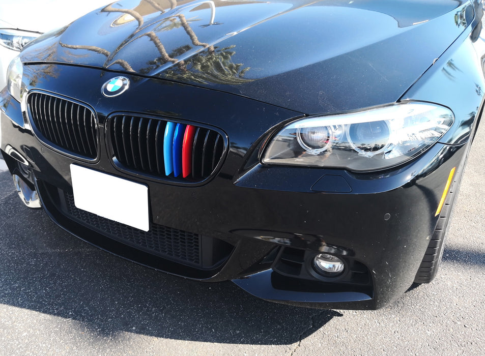 M Tri-Color Grille Insert Trims For BMW F10 F11 5 Series Kidney
