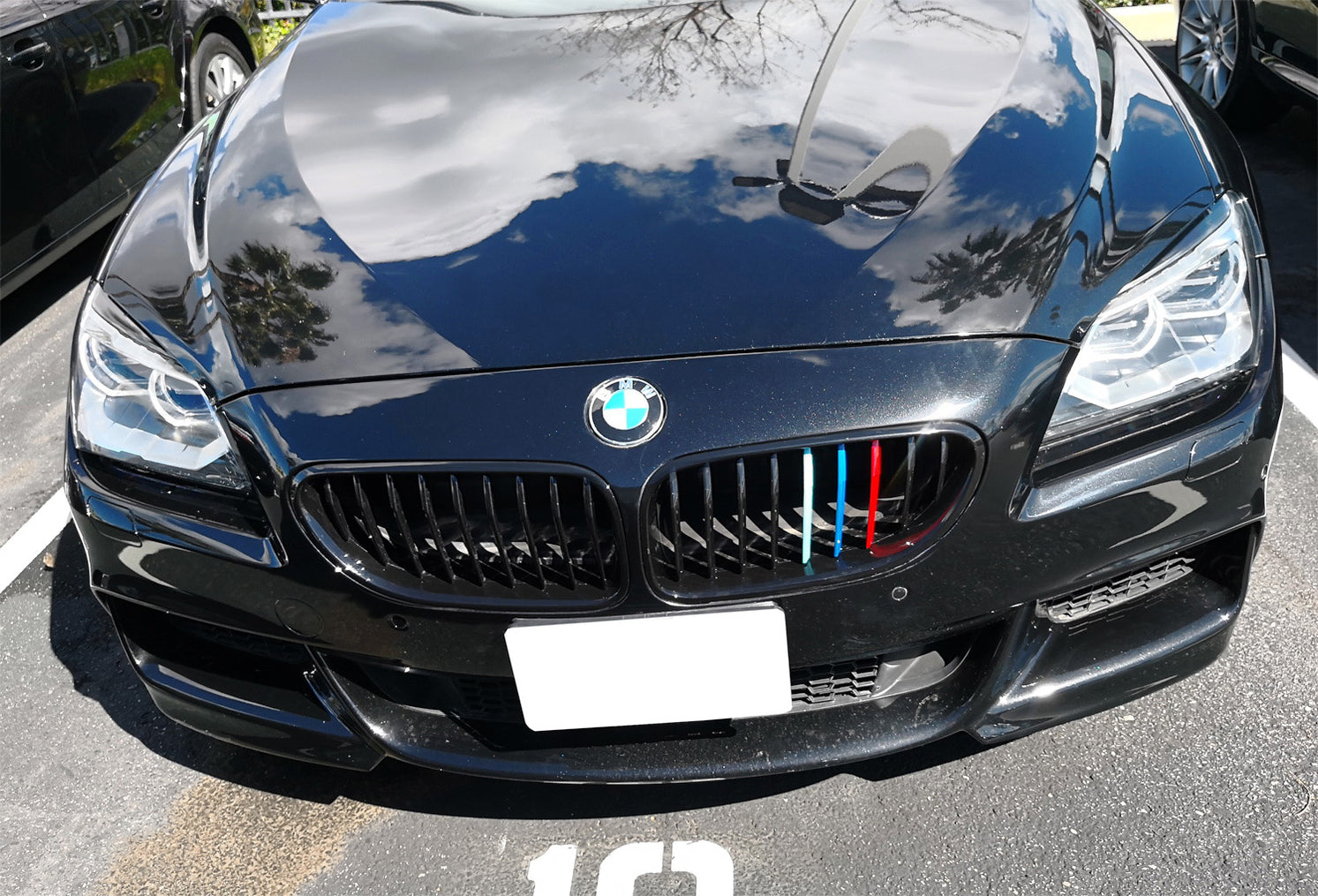 Tri-Color Kidney Front Grille Insert Decor Trim For BMW 6 Series 640i 650i 2012-2015