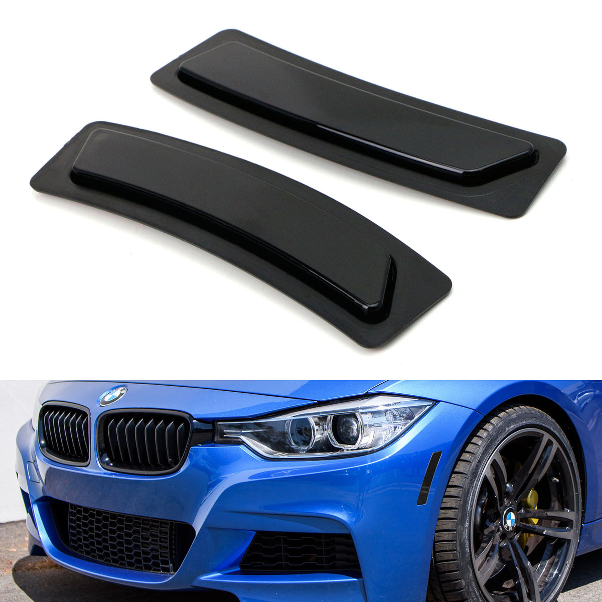 Smoke Front Bumper Side Markers For 16-18 BMW F30 F31 LCI 3 Series