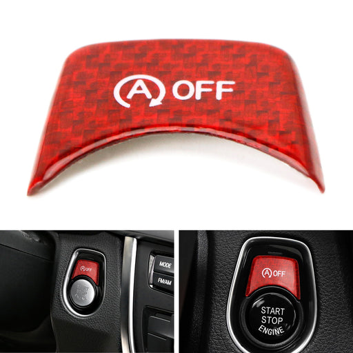 Red Real Carbon Fiber Start/Stop Button Cover For BMW F22 F30 F34 2 3 4 Series