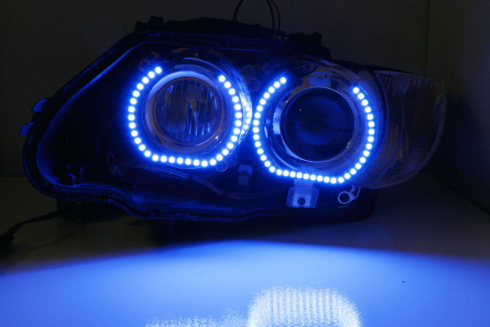 DTM Style Horseshoe RGB Multi-Color LED Angel Eyes Halo Rings For BMW ...