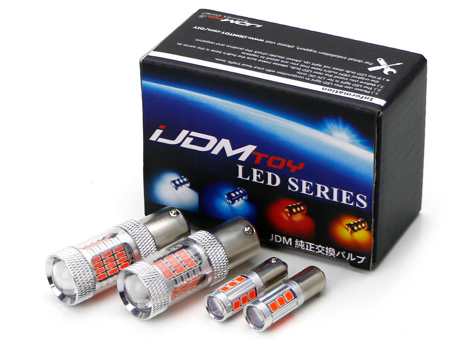 AUXITO 1156 LED Brake Light Bulbs – Anti-Flash, Red, 2400lm, 2-Pack For Audi BMW VW Mercedes