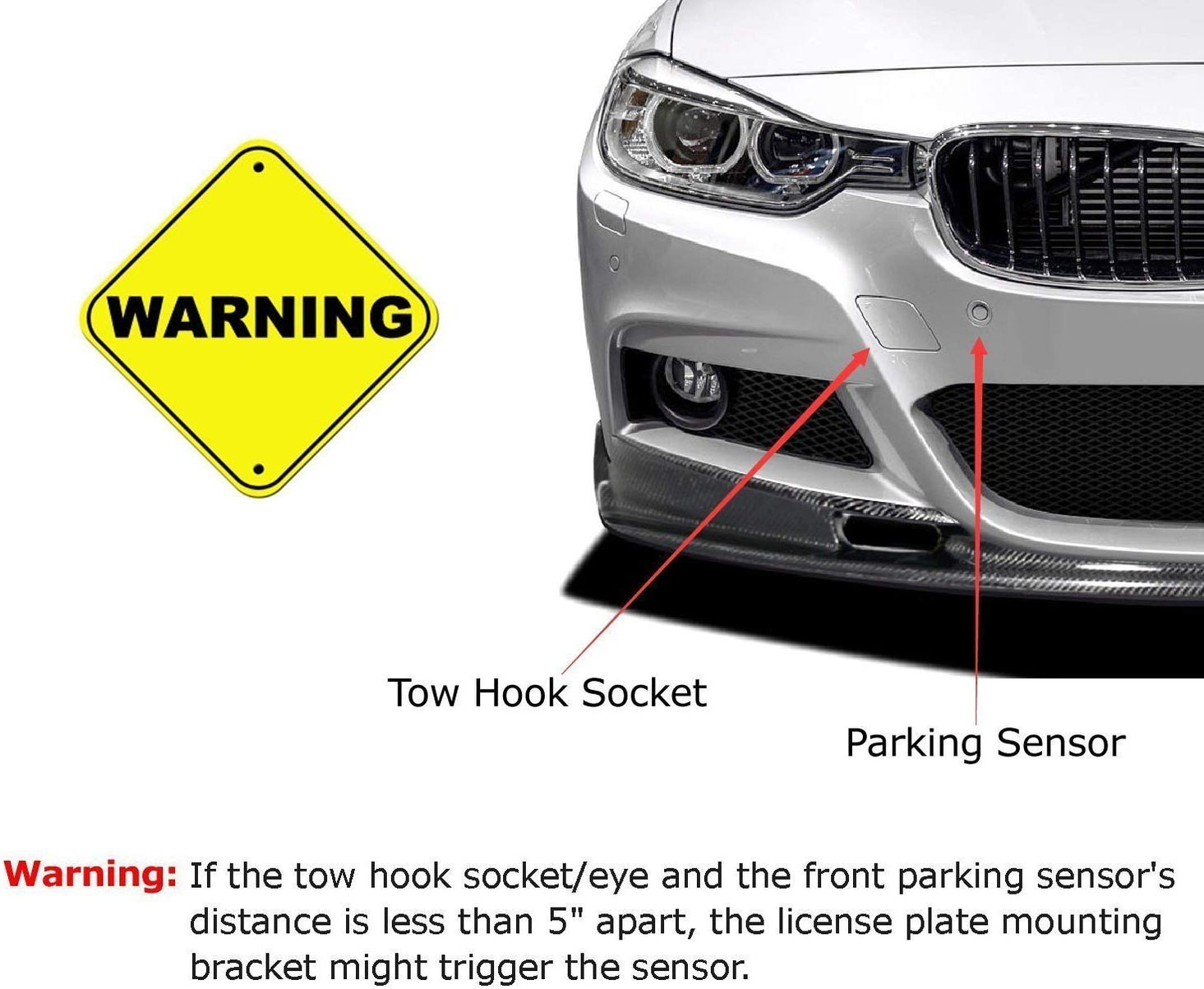 thumbnail image 2 of No Drill Tow Hook License Plate Holder For VW Jetta 2019-2025 – IJDMTOY Aluminum Bracket, Fits A7 & GLI Models 2 of 6