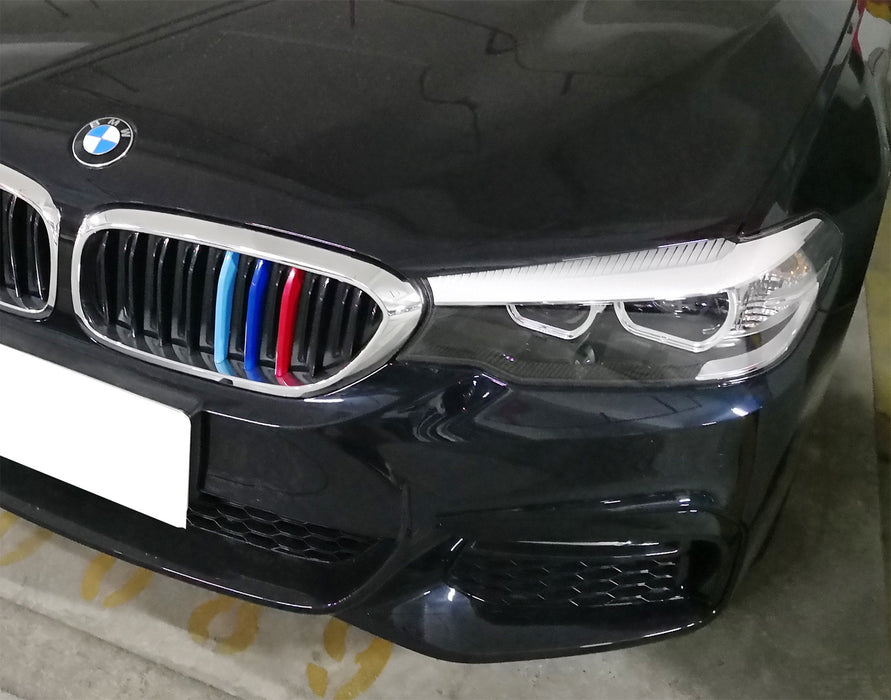 ///M-Colored Grille Insert Trims For 17-20 BMW G30/G31 5 Series w/ 9-Beam Grill