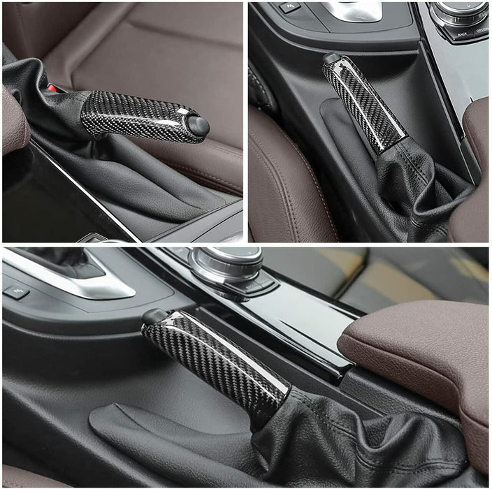 Carbon Twill-Weave Pattern ABS Plastic Handbrake Grip For BMW 1 2 3 4 5 X3 Z4