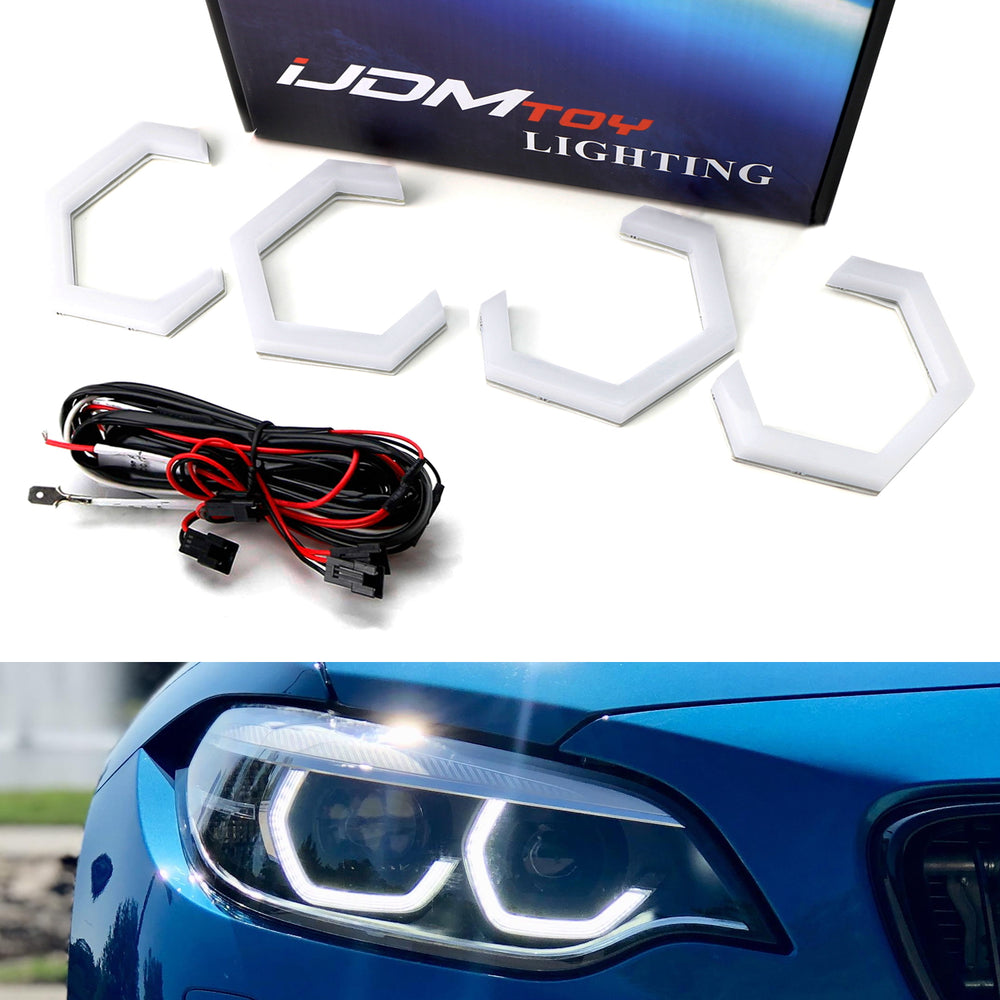 Type R Fl5 Led Halo Rings White Angel Eyes Halo Ring Lighting Kit For Headlight Retrofit ...