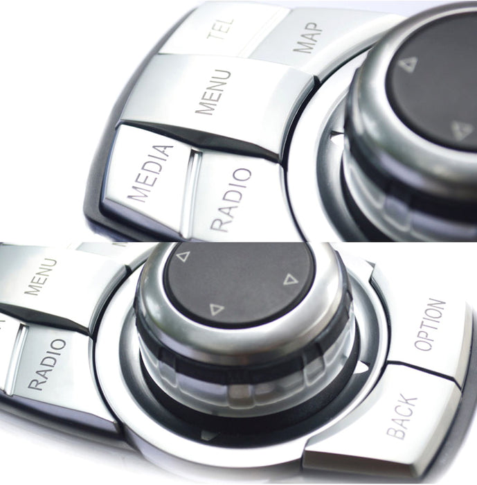 Silver 7-Button Decoration Trims For BMW Multimedia iDrive Knob Control Button