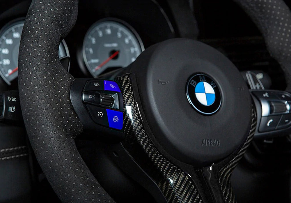 Blue M1 M2 Steering Wheel Push Buttons For BMW Fxx M3 M4 M5 M6 X5M X6M, M-Sport