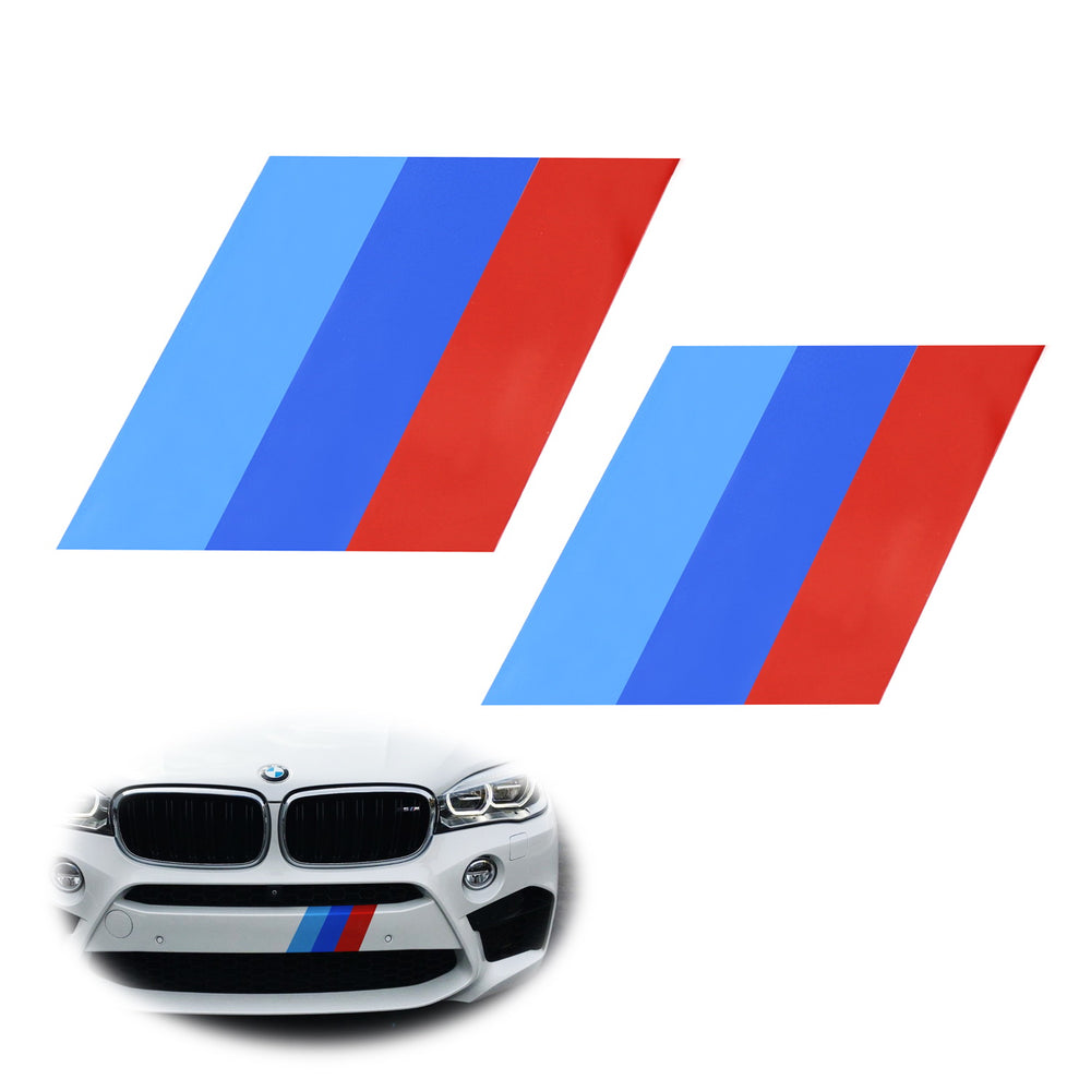  iJDMTOY (2) 7x7-Inch Iconic M-Performance Tri-Color Decal  Stickers Compatible with BMW Side Skirt, Bumper, Hood Cosmetic Decoration,  Made w/Reflective Material : Automotive