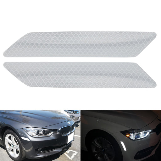 Clear/White Reflective Overlay Stickers For 2012-15 BMW F30 F31 Pre-LCI 3 Series