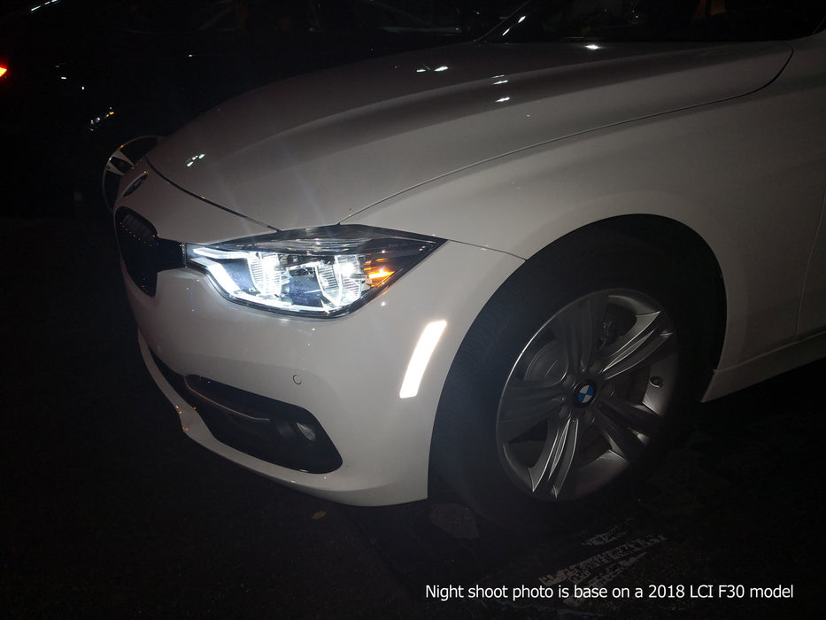 Clear/White Reflective Overlay Stickers For 2012-15 BMW F30 F31 Pre-LCI 3 Series