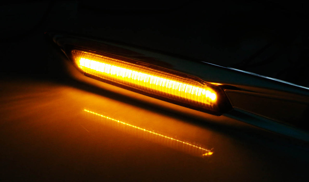 Black F10 Style Sequential Amber LED Side Marker Lights For BMW 1 3 5 Series
