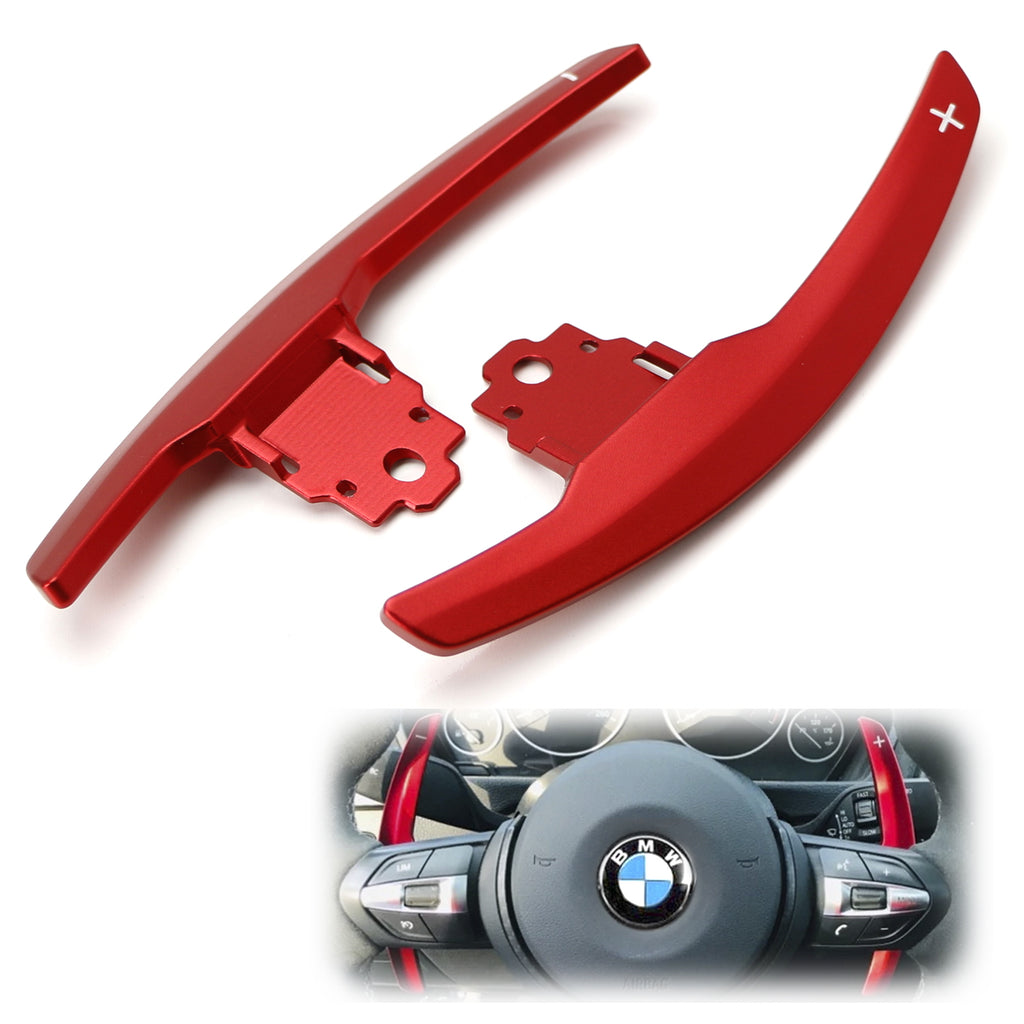 DMT Paddle Shift Red Steering Wheel Shift Extensions | For BMW 1, 2, 3, 4, 5, 6, 7 Series
