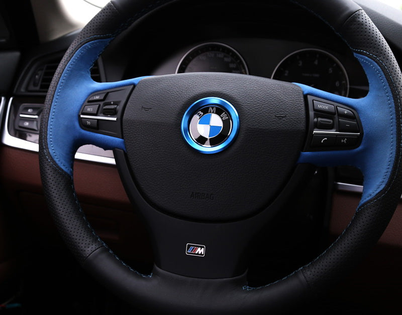 Blue Steering Wheel Center Decoration Cover Trim For BMW 1 2 3 4 5 6 Series X456
