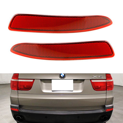 OE-Spec Red Lens Rear Bumper Reflector Replacements For 2007-2010 BMW E70 X5