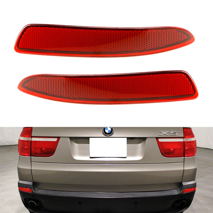 OE-Spec Red Lens Rear Bumper Reflector Replacements For 2007-2010 BMW ...