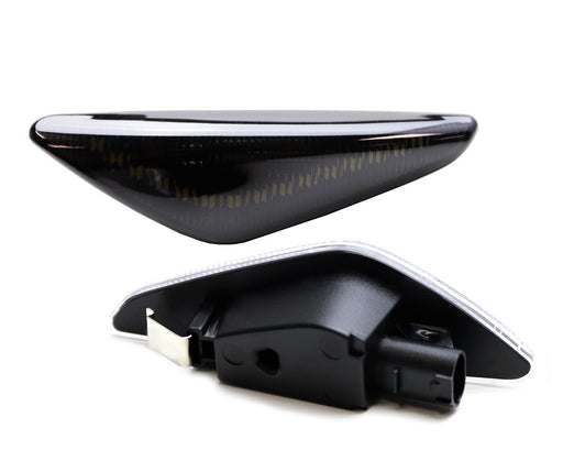 Smoked Lens V-Shape White LED Front Fender Side Marker Lights For BMW X3 X5 X6