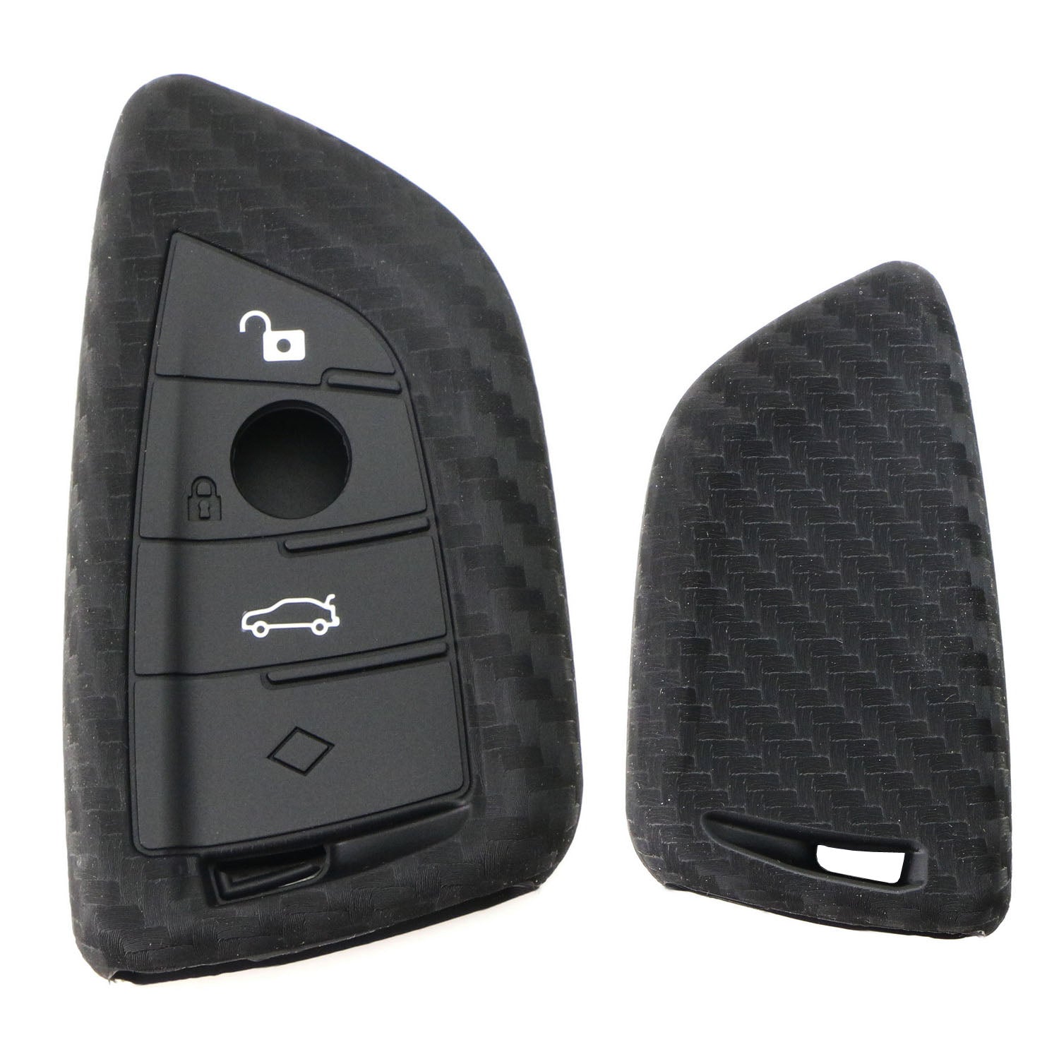 Carbon Fiber Soft Silicone Key Fob Cover Case For BMW X1 X4 X5 X6 X7 5 ...