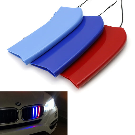 Full LED Powered M-Color Grille Inserts For BMW 14-18 X5 & 15-16 X6 Kidney Grill