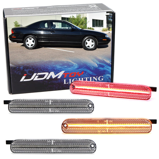 4pc Set Clear Amber/Red Full LED Side Marker Lights For Chevy Monte Carlo Lumina