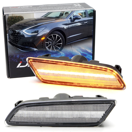 Clear Lens Amber Full LED Strip Side Marker Light Kit For Hyundai 2020-up Sonata