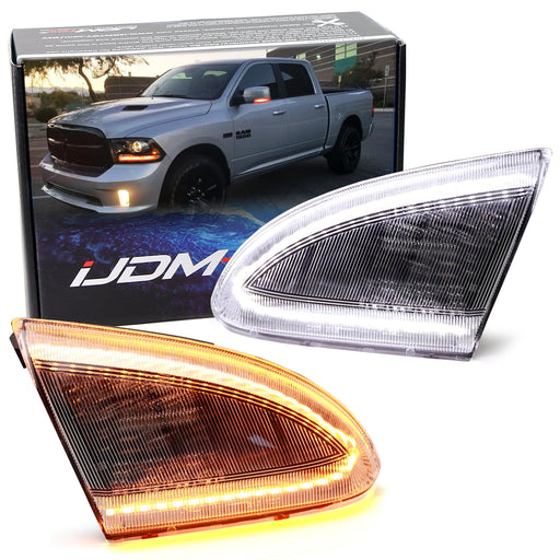 Clear White/Amber Switchback LED Sequential Blink Side Mirror Lamps For Gen4 RAM